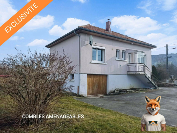 Maison individuelle 2 chambres sur sous-sol fraichement rénovée en 2025, prête à habiter – Terrain plat clôturé 700 m² – Proche RN57 AXE BESANCON – MORTEAU