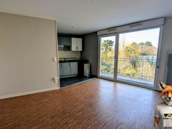 Appartement T2/3 de 50 m² avec balcon, double stationnement et résidence sécurisée