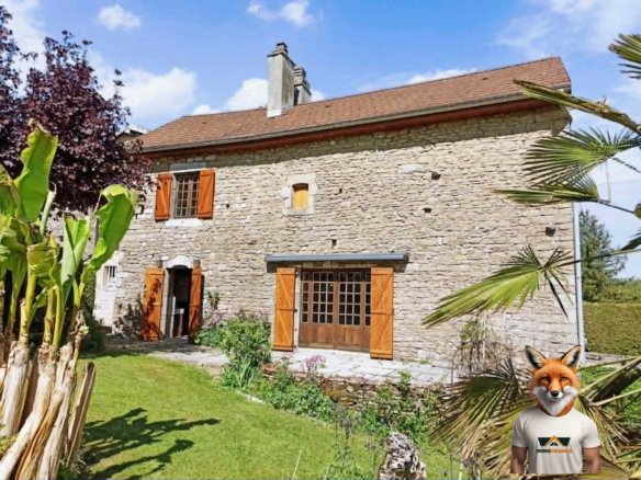CHARMANTE MAISON EN PIERRE TRES ATYPIQUE  – 99 m² –  SCEY-MAISIERES – Vallée de la Loue, proche ORNANS
