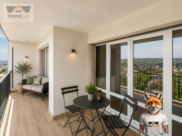 Appartement T4 de 74 m² avec grand balcon